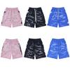 Tie Dye Gothic Letter Print Sweat Shorts Unisex Streetwear Multi-Color Casual Shorts