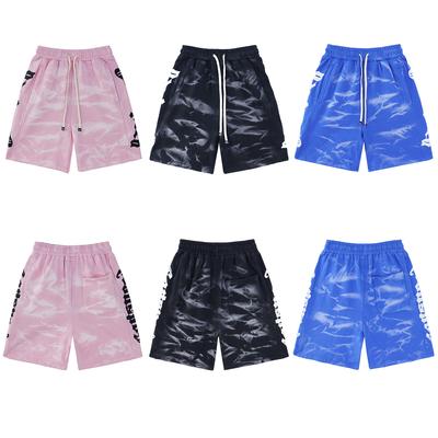 Tie Dye Gotischer Buchstabenaufdruck Schweißshorts Unisex Streetwear Mehrfarbige Lässige Shorts