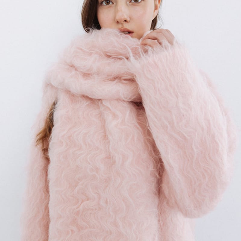 THETIS WAVY FLUFF long HAIR WOOL MUFFLER_TT5W704PK