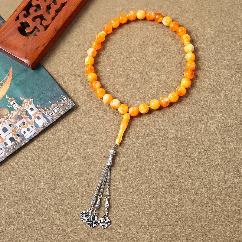 33-Bead Tassel Alloy End Rosary Tasbih Prayer Beads for Muslims