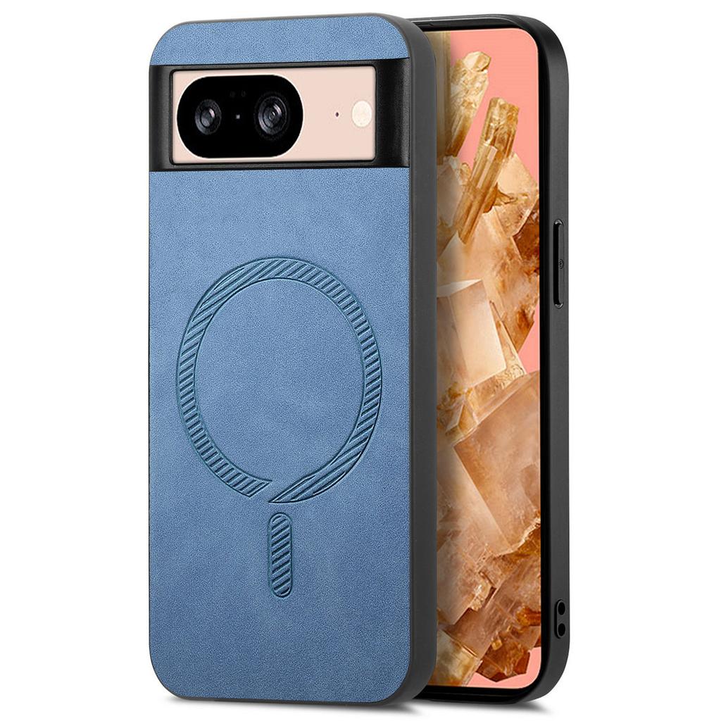 For Google Pixel 8 Leather Back Magnetic Case Skin-touch Phone Cover