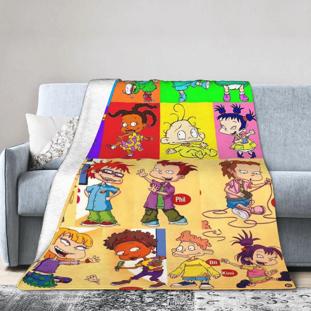 Rugrats Angelica Pickles Pattern Blanket Soft Fluffy Plush Throw Blanket For Living Room Camping Flannel Bedspread Bed Cover