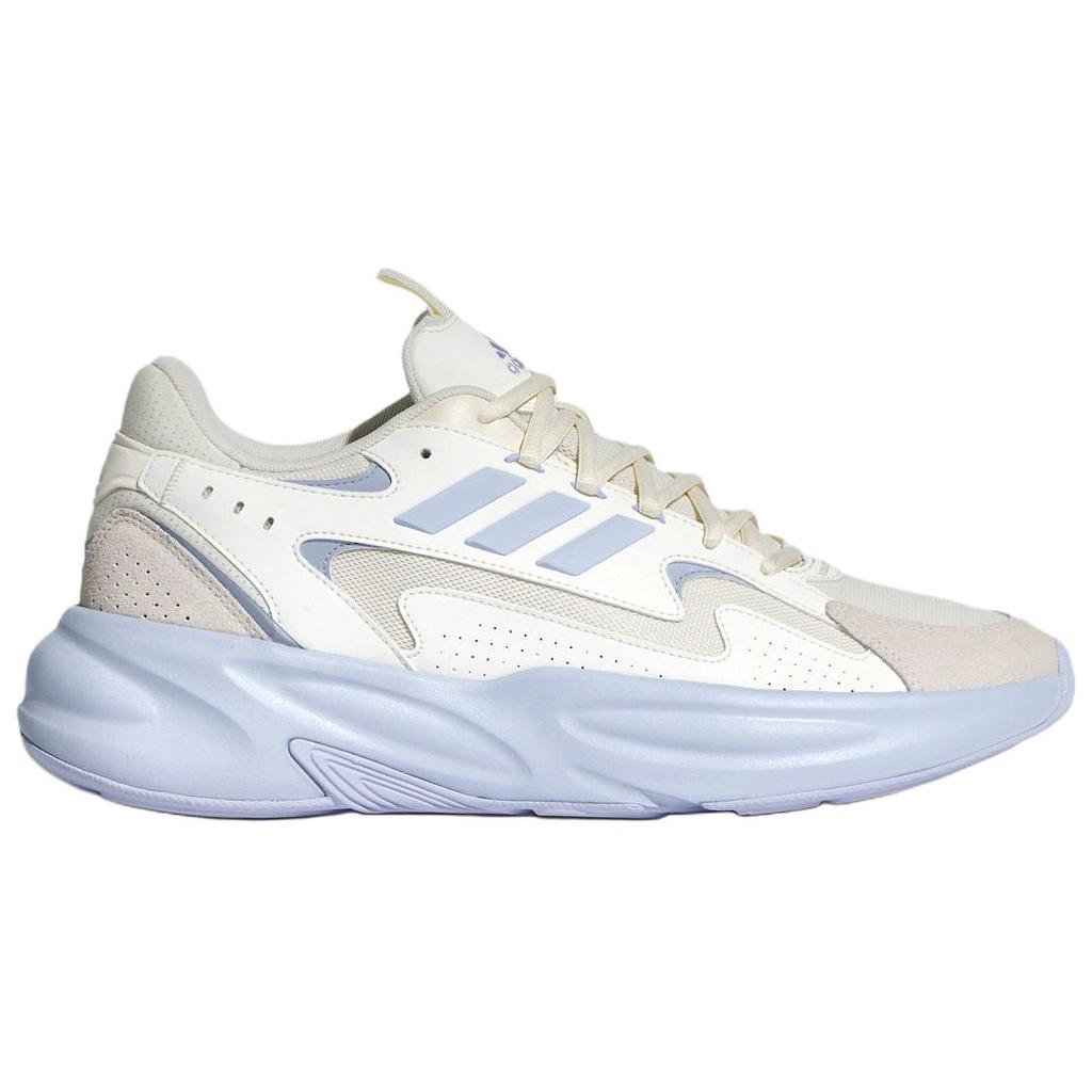 Adidas Ozwave Pu Fabric Synthetic Leather Comfortable Versatile Low-Top Dad Shoes Unisex Sneakers White Blue KH7956