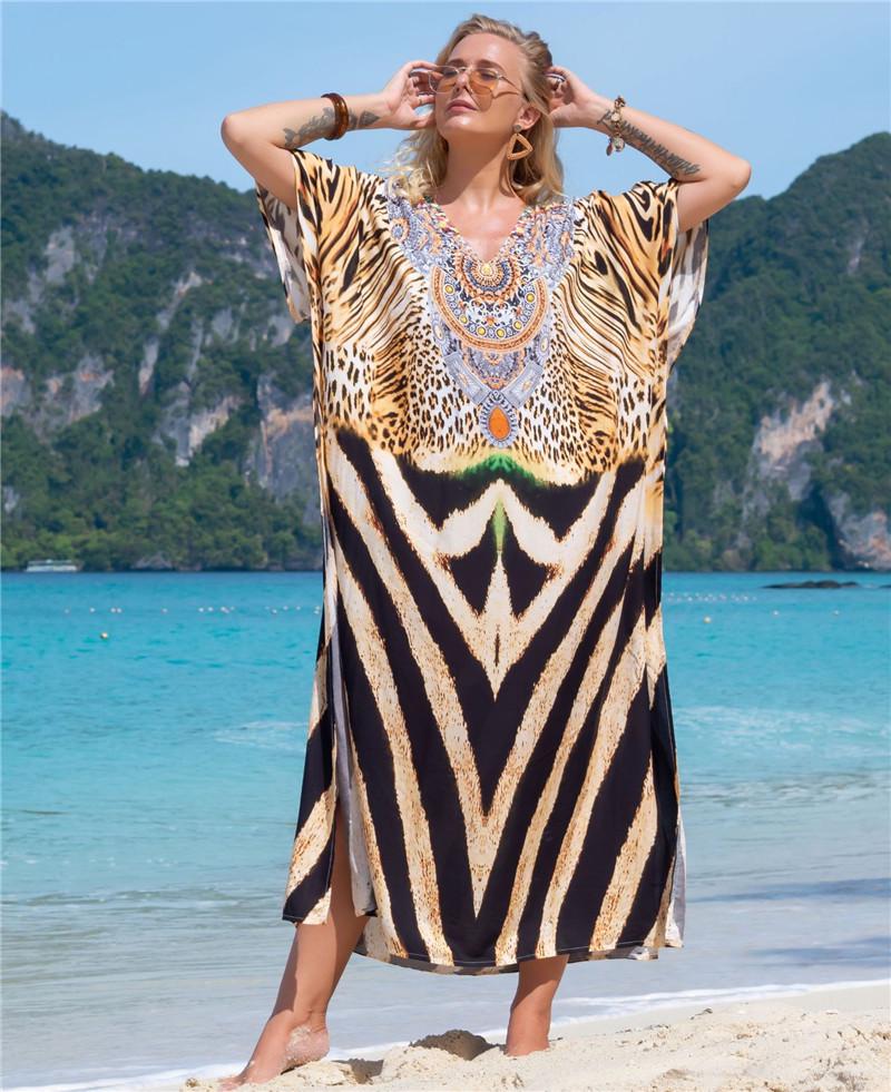 

Красочное пляжное парео - Длинный халат, Свободный крой, Вискоза, Защита от солнца, Праздничный стиль (2022) One Size