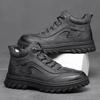 Fashion High Quality Brand Men's Outdoor Hiking Shoes Anti Slip Winter Warm Cotton Shoes Thick Soled Men's Casual Oxford Shoes Lace Up
