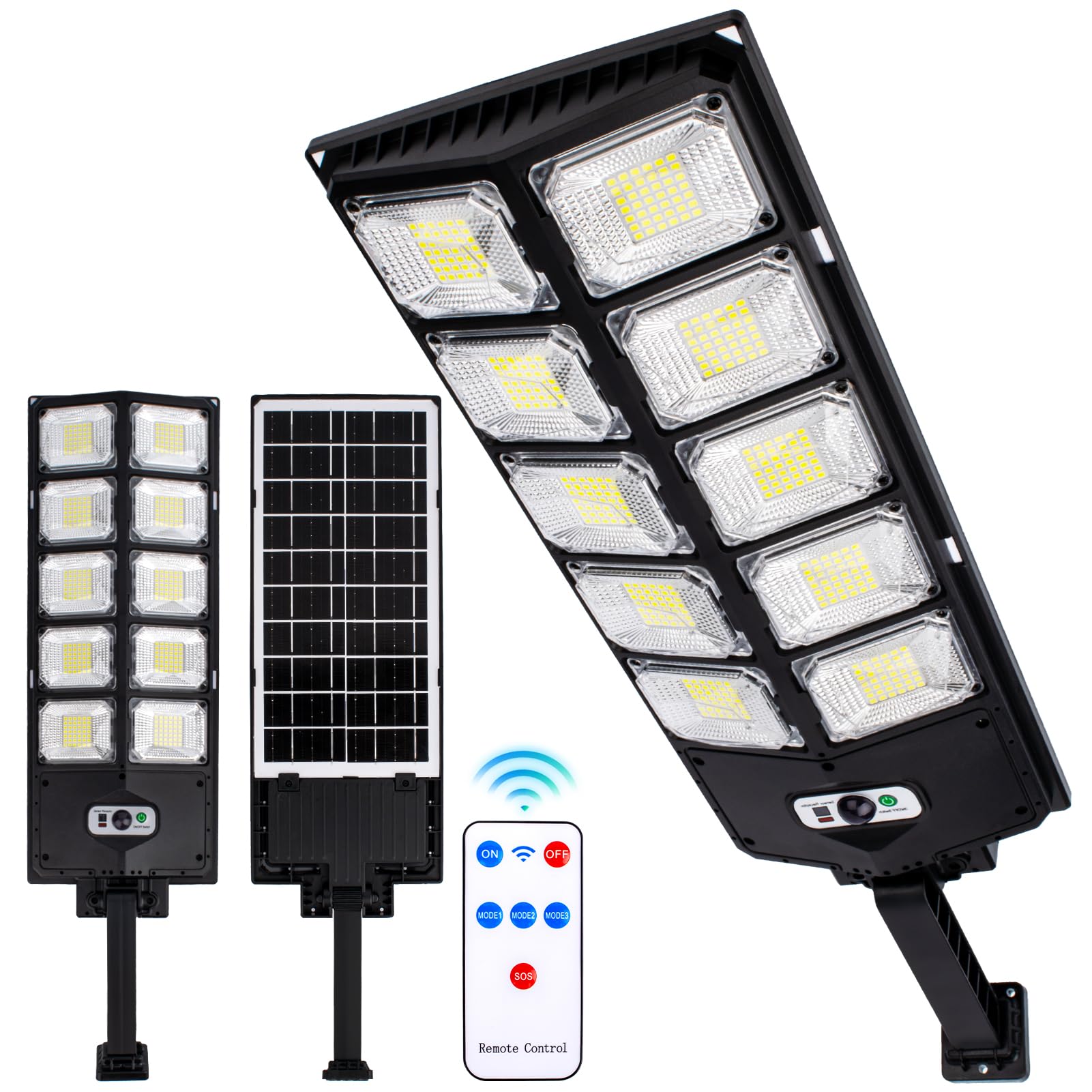 

Сонячний вуличний світлодіодний сонячний світильник Новий зовнішній безпека IP67 Human 3 Інтелектуальний 3600mAh Велика ємність Ультрависока автоматична 240 градусів Широкий кут підходить чорний