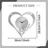 Herzförmige Wanduhr Haus Modern Geschenk Kein Ticken Liebe Uhr für Jahrestag Schlafzimmer Liebhaber