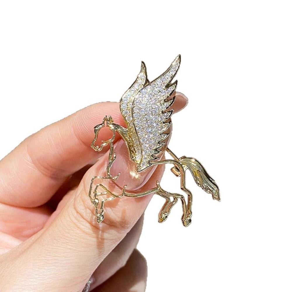 Fashion Jewelry Zodiac Animal Pins Chinese New Year Metal Pony Badge Pin  Women