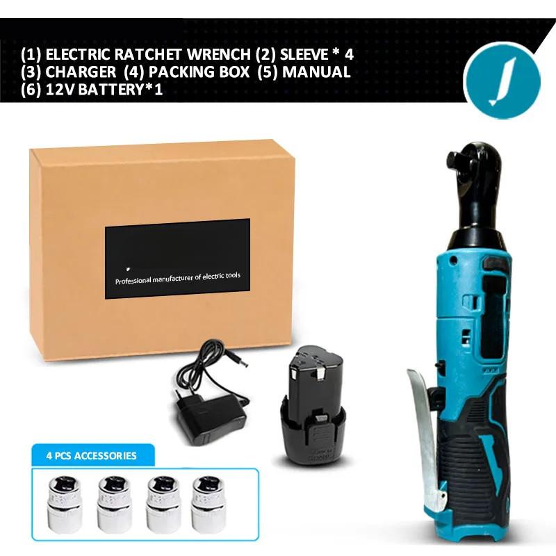 3/8 Inch Rechargeable Electric Wrench Right Angle Ratchet Wrenches Impact Driver Power Tool Cordless Portable Impact Wrench