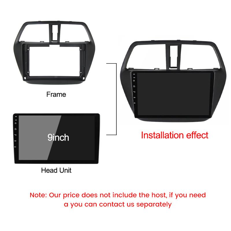 9 Inch Radio Frame for Suzuki SX4 S-cross 2012 14 16 Android MP5 Player Panel Cable 2 Din Unit Bezel Faceplate Car Accessories