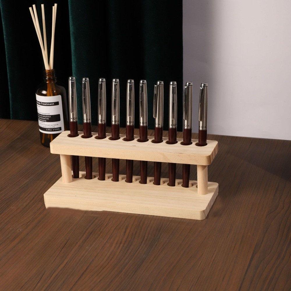 Household Wooden Pen Stand Vertical Pen Holder Creative Office Pen Holder  Kitchen Organizing Box