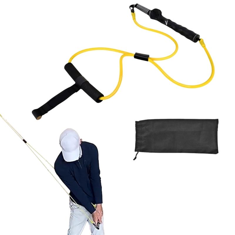 Golf Swing Training Rope Trainer Golf Swing Strengthener Elastic Pull Rope Trainer Resistance Band Golf Practice Trainer