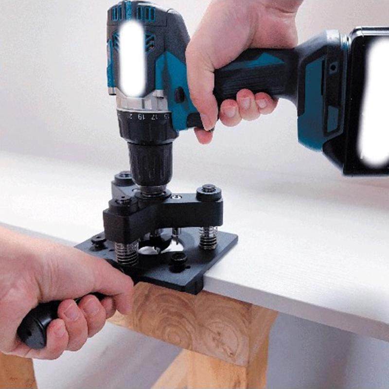 1Set 3-Axis 35mm Concealed Hinge Drilling Jig, Heavy Duty Guide Hinge Hole Drilling Guide Woodworking Tool Hole Opener Locator