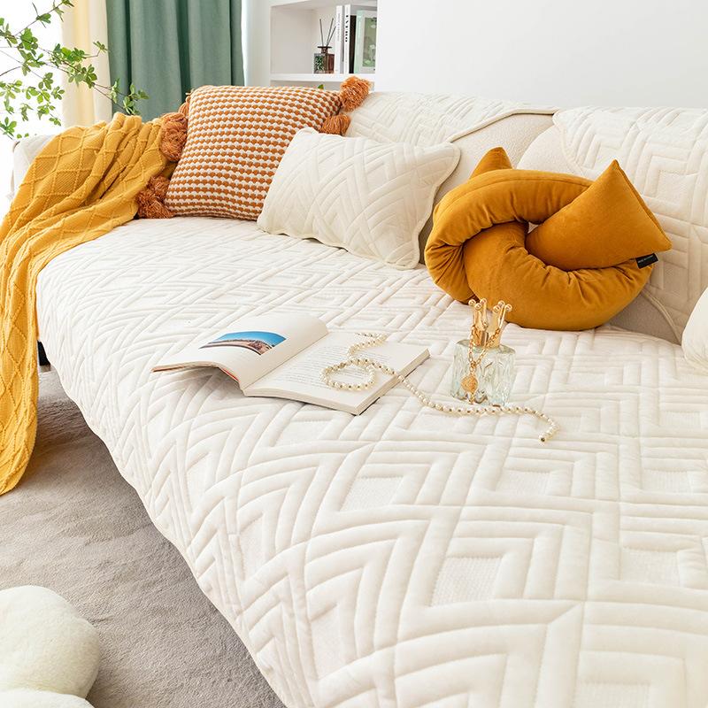 Winter Plush Sofa Cushion Four Seasons Universal Nordic Simple Flannel Cushion Thickened Non-Slip High-End Cushion