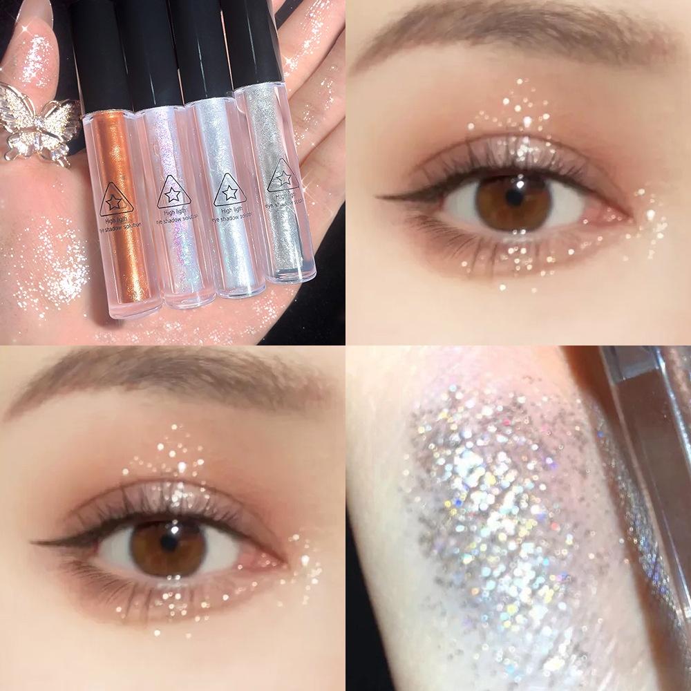 Star Diamond Charm Eye Streamer Eyeshadow Liquid Pearlescent Fine Shimmer Liquid Eyeshadow Waterproof Not Easy To Take Off Eye Makeup Brightening