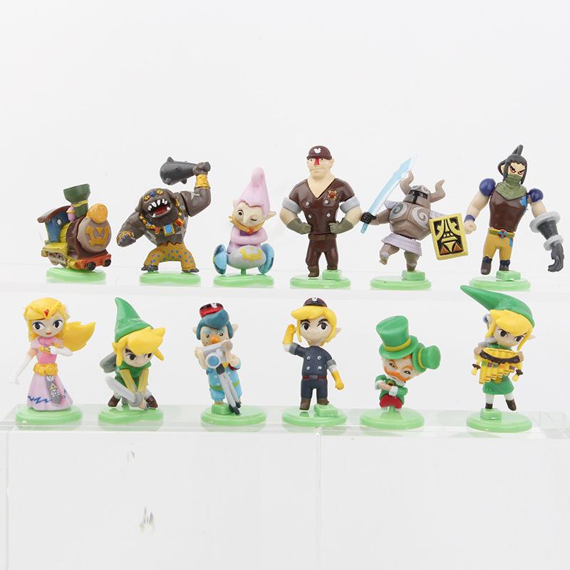 12pcs/set Game The Legend of Zeldaes Link Cute Cartoon Cake Car Desk Decoration PVC Model Doll Anime Action Figure Toy Kids Gift