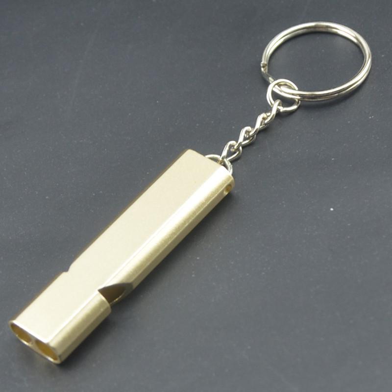EDC Portable Double Tube High-Frequency Aluminum Whistle for Outdoor Survival
