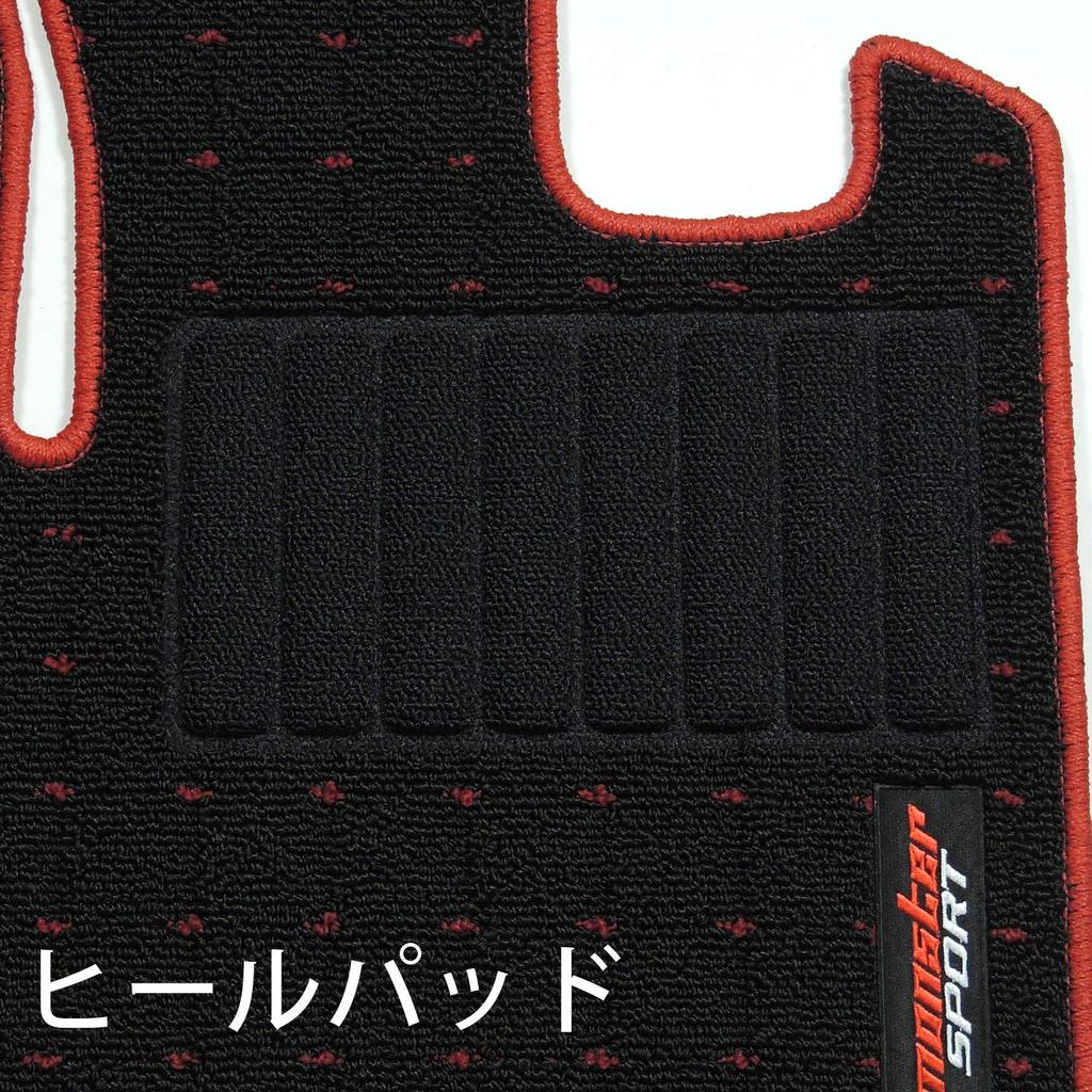 MONSTER SPORT Floor Mats for Alto Black x Works/Turbo RS/Alto [HA36S] 5AGS/CVT vehicles, Red, 894550-7300M