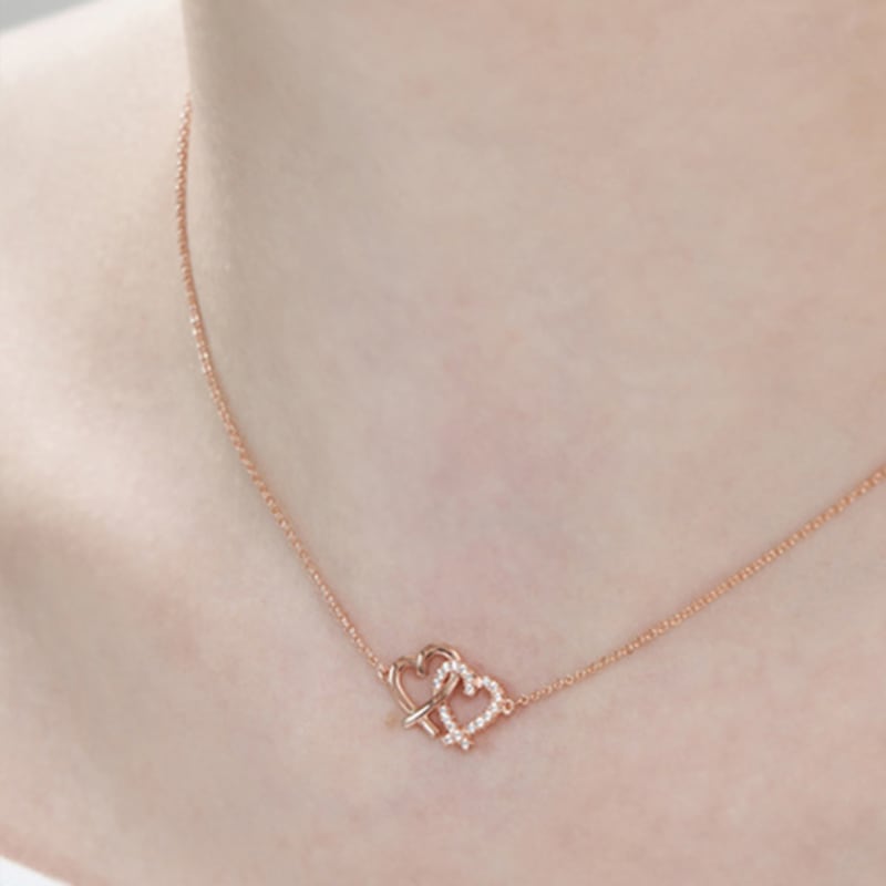 CRANNE Twin Heart Necklace C24NB121