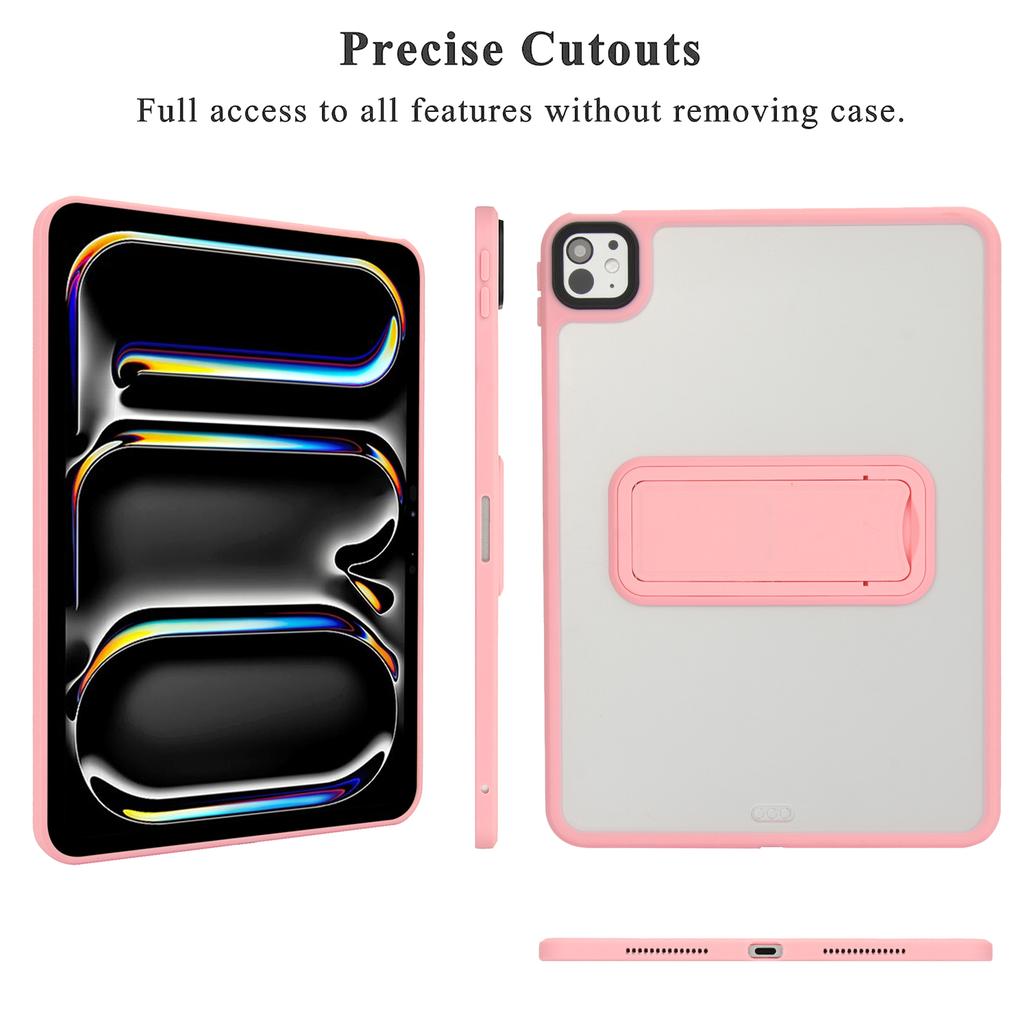 For iPad Pro 13 (2024) Case with Kickstand TPU+PC Skin-Touch Tablet Cover