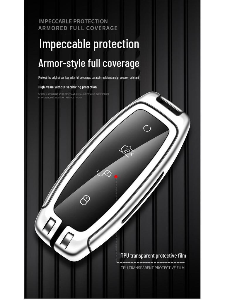 Denza D9 Key Case: Metal Leather Key Shell for Men & Women