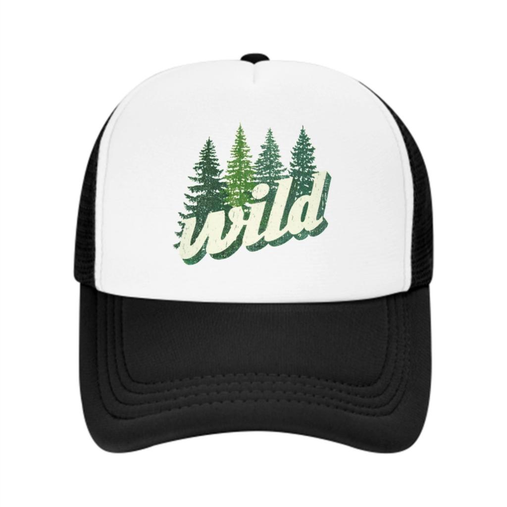 Wild Trees Graphic Trucker Hat Breathable Mesh Baseball Cap Adjustable Unisex Outdoors Cap