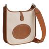 HERMES Evelyne H Canvas And Clemence Calfskin Crossbody Bag, Shoulder Bag 29 Women's Light Beige/Beige/Gold H085942CKAC