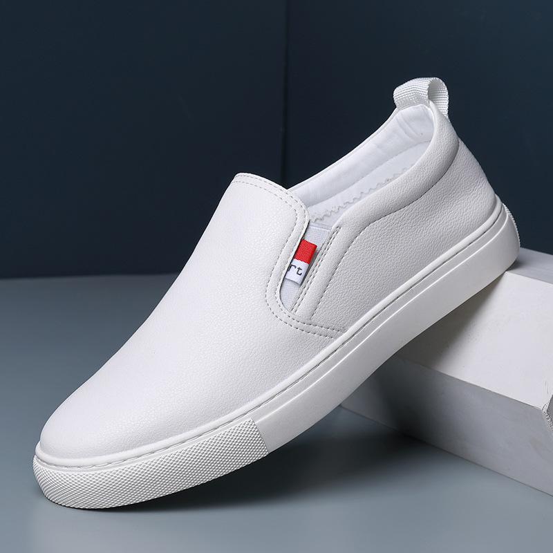

Модные мужские белые туфли на плоской подошве, удобные, легкие, на мягкой подошве, повседневные кожаные туфли для мужчин, весна-осень, дизайнерские дышащие мокасины для мужчин 38 белый