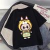 Summer Labubu Children Clothess Boy Clothes Kids Cute Cartoon Printed Short Sleeve T-shirt Girl Labubu Summer Casual Tops Loose