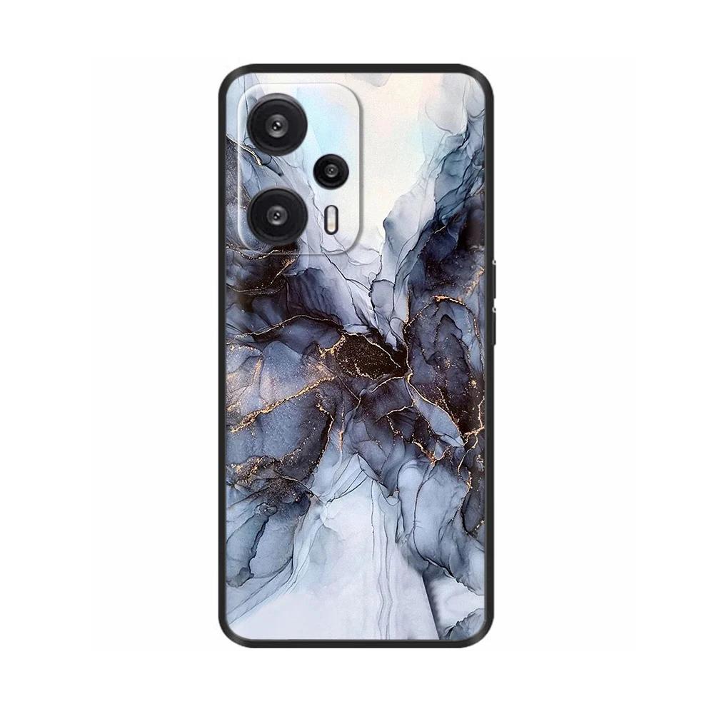 Black Silicone Case For Xiaomi Poco F5 Case For Poco F5 Pro Printed Phone Cover for Xiaomi Poco F5 5G PocoF5 Shockproof Shell