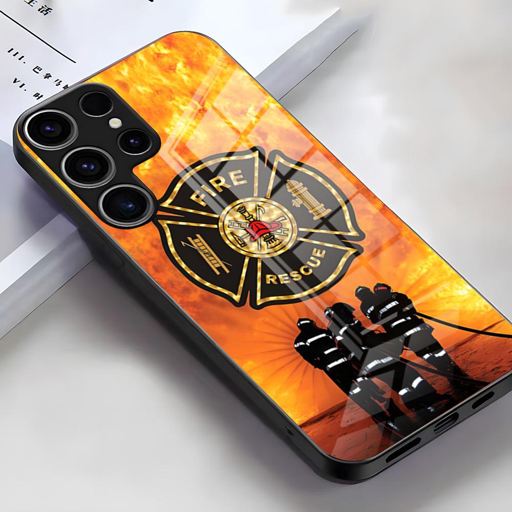Fire Department Logo Phone Case For Samsung S26 S25 Edge Ultra S23 S22 S21 S20 Ultra Plus S24 Fe A54 A53 A25 Glass Cover