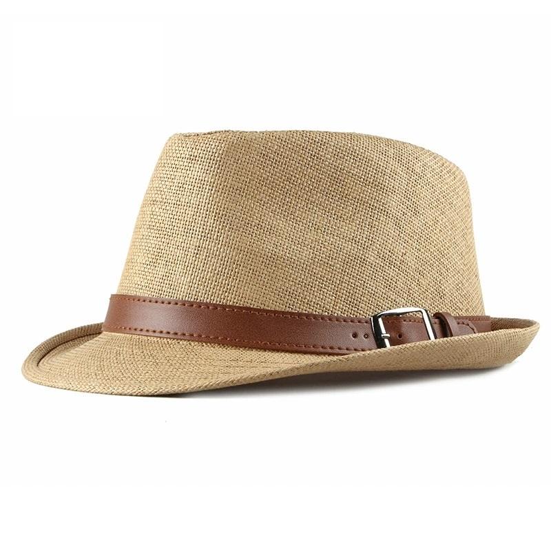 Summer Straw Hat for Men Korean Style Trendy Fashion Small Top Hat for Women Sun Protection Hat British Retro Gentleman Jazz Hat
