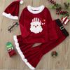 Christmas Santa Claus Cosplay Costume Kids Girls Party Tops Pants Hat Outfit Set