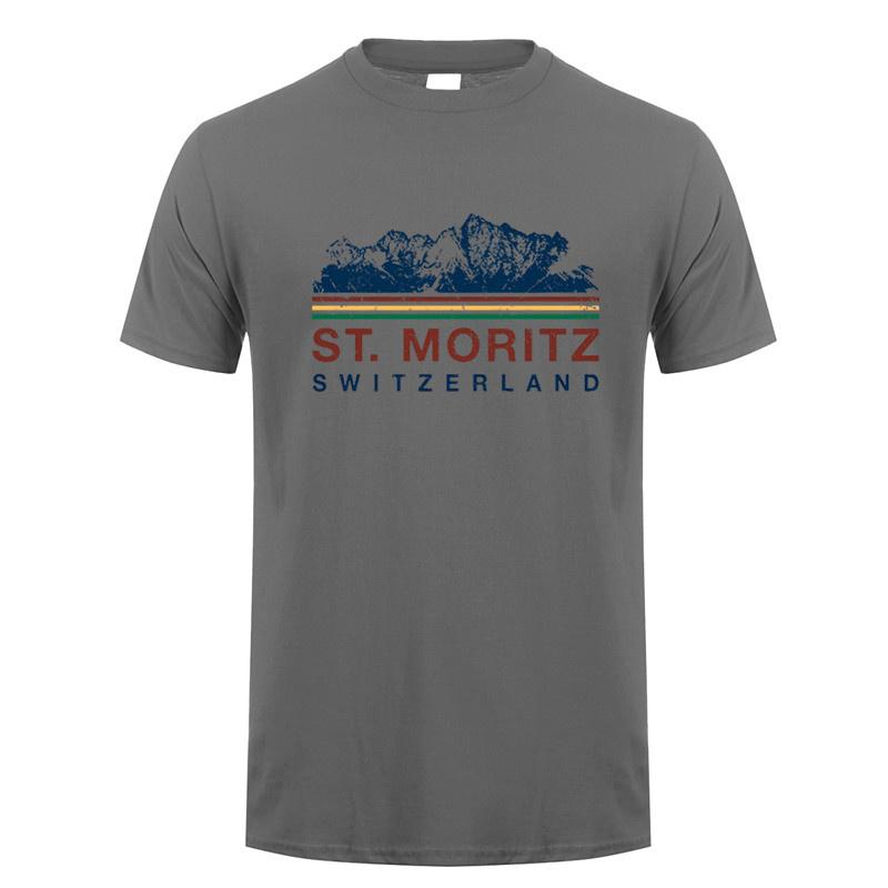 St Moritz Switzerland T Shirt Summer Graphic Unisex Cotton Tshirts Fashion Short Sleeve Dad Gift Oversized Tees DY307