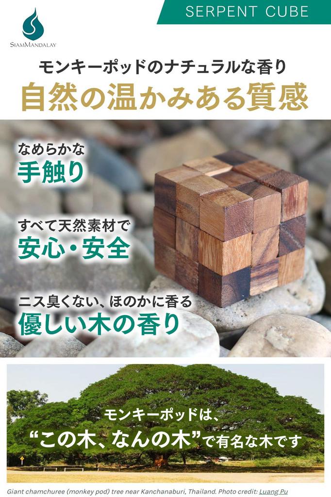 puzzles that allow you to play and approved by the Siam Mandalay Serpent Cube Wooden Wooden Educational 3D Kongming Brain Training Japanese [Wooden