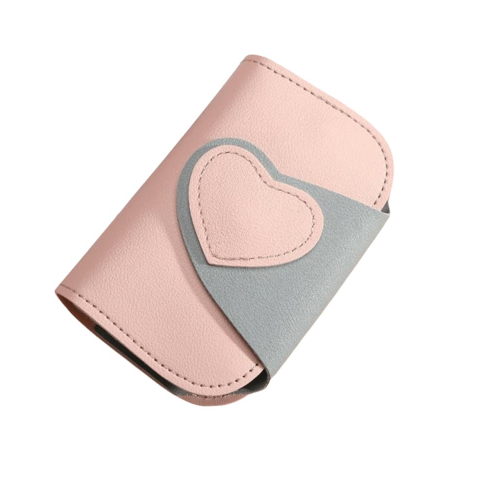 Patchwork Style PU Two-tone Key Case Mini Size Multi Slots Card Holder Multifunctional Portable Keychain Wallet Women