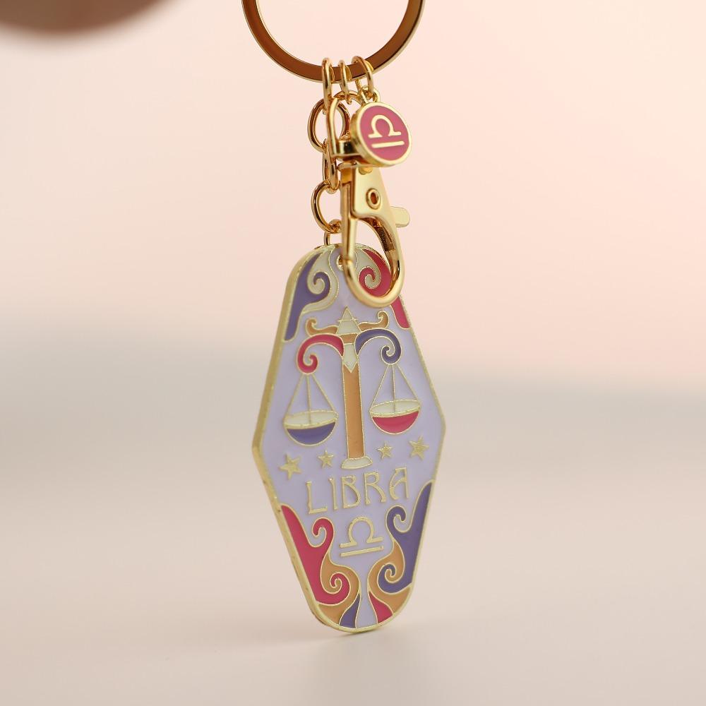 Lion Constellation Metal Pendant Capricorn Car Keyring 12 Constellation Keychain  Kids Girls