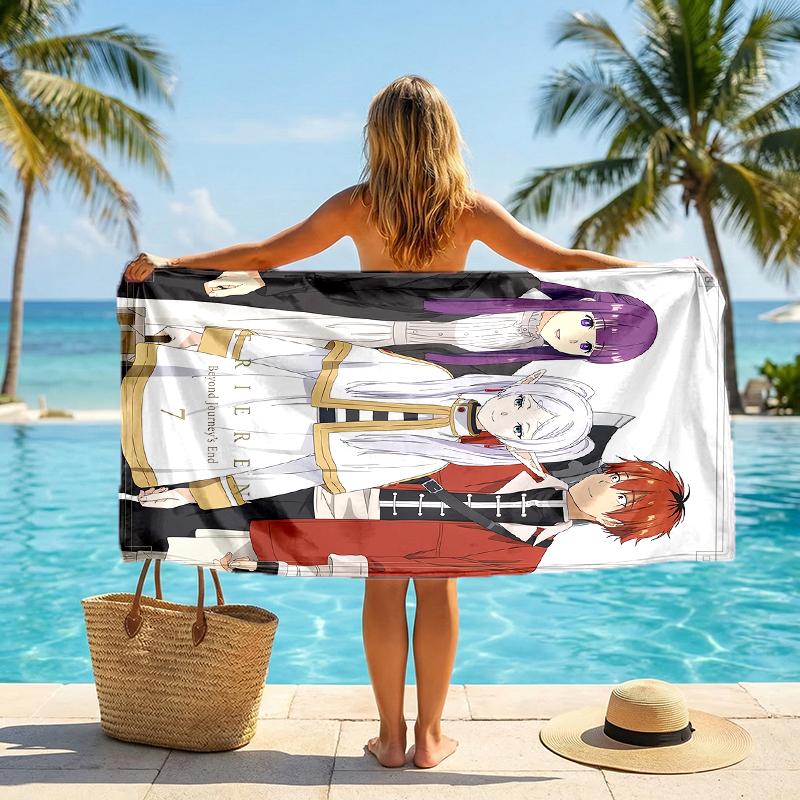 Frieren Fashion Beach Towel: Ideal for Summer Adventures Soft, absorbent and quick drying suitable for swimming and bathing