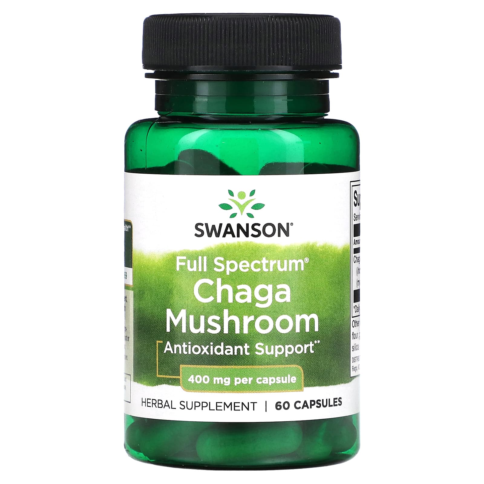 

Full Spectrum Chaga Mushroom, 400Mg, 60 Capsules