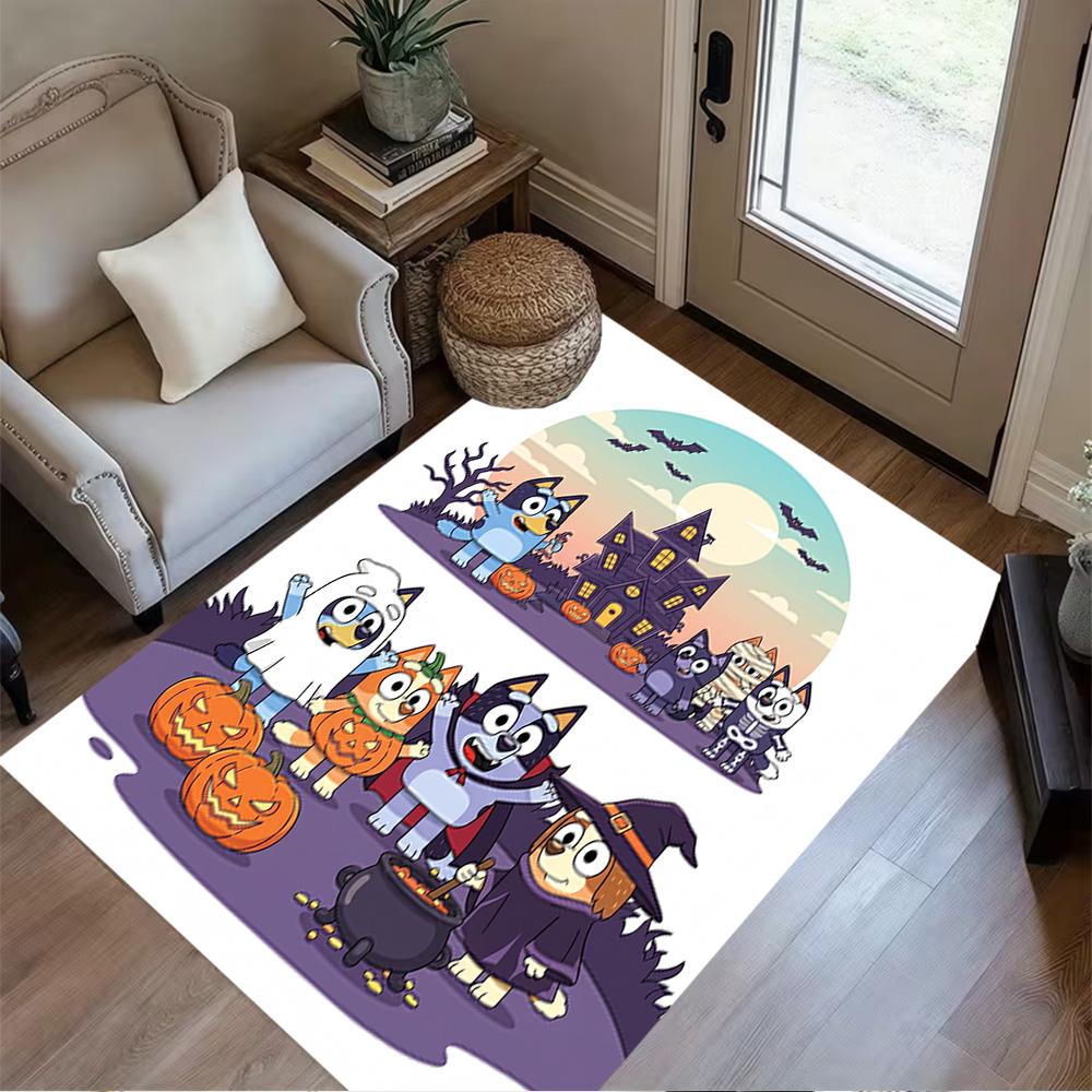 Halloween Night Adventure Area Rug Suitable for Kitchen Bedrooms Foyer Living Rooms Anti-slip Rug Decorate Offices Spiritual Gift