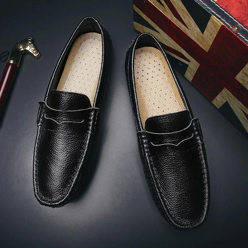 Fashion High Quality Split Leather Men Shoes Soft Moccasins Loafers Fashion Comfortable Men Flats Comfy Driving Shoes Big Size 48 49 50