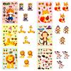 6 Sheets/Pack Big-Eyed Animal Cartoon Puzzle Face-Changing Sticker Squirrel Giraffe Fun Handmade Collage