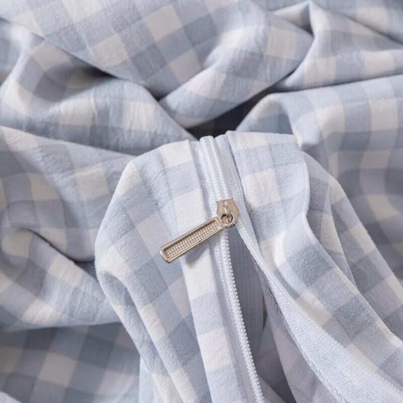 Muji Blue Plaid 4-Piece Bedding Set