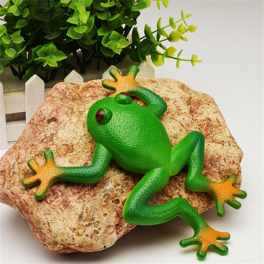 Adults Jokes Soft TPR Model Toy Spoof Squeeze Frog Simulation Frog Squeeze Toys Stretchable Frog