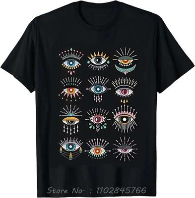 Barevné Tričko s Šilhavým Okem Oversized Kulatý Výstřih Pánské Oblečení Ležérní Bavlněné Tričko Módní Streetwear Hip Hop Fitness Tričko