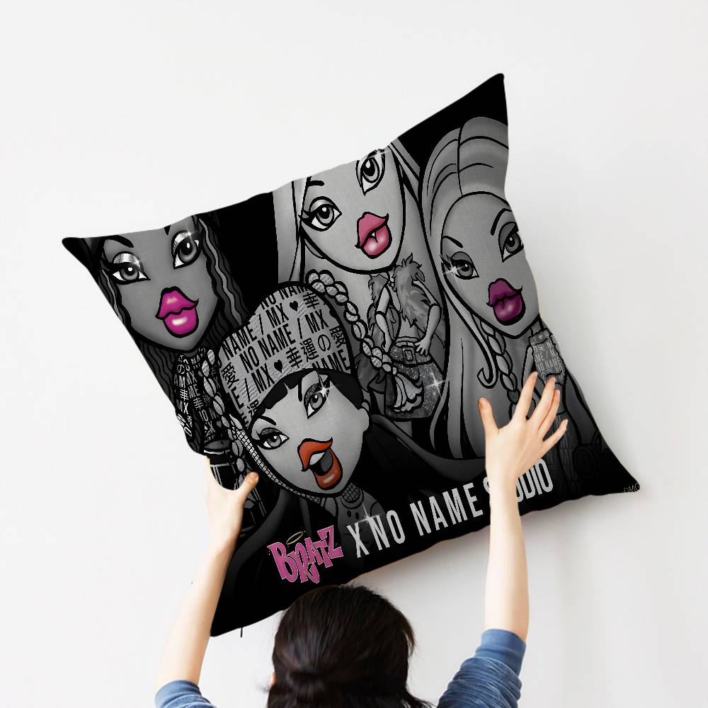B-Bratzz Fashion M-Mask G-Girl Personalized Pillow Cover Kids Bedroom Wild Party Decor Pillowcase Kid Birthday Shower Gift