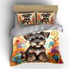 Colorful Dog Decor Set Soft Comfortable Duvet Cover Bedding Set Included 1*Duvet Cover & 2*Pillowcases gift