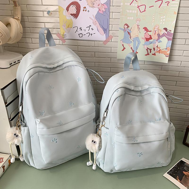 Schoolbag high-value schoolbag female college students simple and cute backpack female large-capacity schoolbag lightweight junior high school 