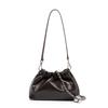 Small gold ball chain pleated cloud bag portable shoulder underarm bag black leather design niche messenger bag