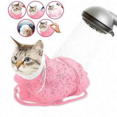 1 Stück Katzenduschtasche, Katzenpflege-Werkzeug, Nagelschere, Haustier-Reinigungsmittel, Kratzfestes, Beißfestes Duschtasche